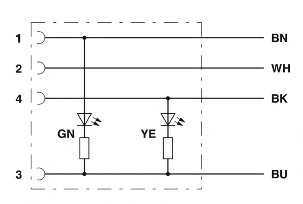 1415602 SAC-4P- 5,0-PVC/M12FS-2L Kábel s konektorom M12/4pin/priamy/voľný koniec kábla, 5m