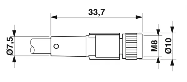 1669725 SAC-3P- 3,0-PUR/M 8FS Kábel s konektorom M8/3pin/priamy /voľný koniec kábla, 3m