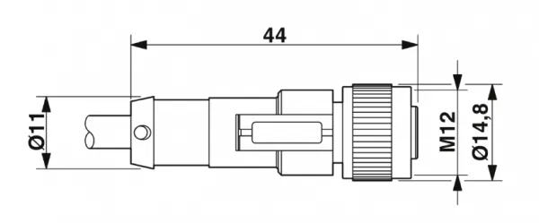 1681538 SAC-3P-M12MS/3,0-PUR/M12FS Kábel s konek.M12/M12, 3pin/3pin,priamy/priamy, 3m
