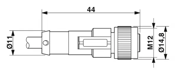 1668373 SAC-4P-M12MS/ 1,5-PUR/M12FS Kábel s konek. M12/M12, 4pin/4pin,priamy/priamy, 1,5m