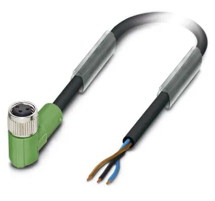 1403253 SAC-3P- 5,0-PVC/M 8FR Kábel s konektorom M8 /3pin/uhlový /voľný koniec kábla, 5m