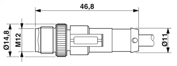 1415529 SAC-3P-M12MS/3,0-PVC/M 8FS Kábel s konektorom M12/M8 3pin/3pin,priamy/priamy, 3m