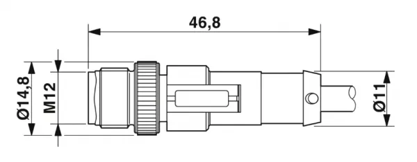 1681538 SAC-3P-M12MS/3,0-PUR/M12FS Kábel s konek.M12/M12, 3pin/3pin,priamy/priamy, 3m