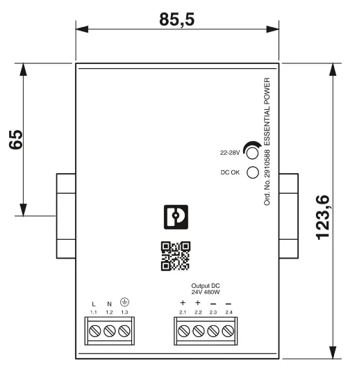 2910588 ESSENTIAL-PS/1AC/24DC/480W/EE - Napájací zdroj