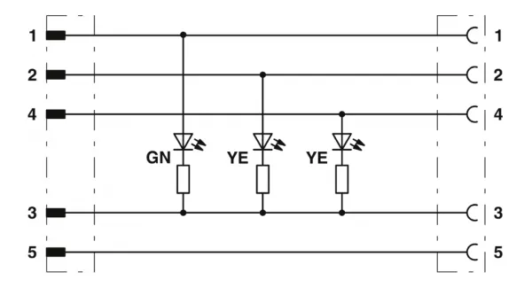 1415704 SAC-5P-M12MS/0,6-PVC/M12FR-3L Kábel s konek. M12/M12, 5pin/5pin,priamy/uhlový,0,6m