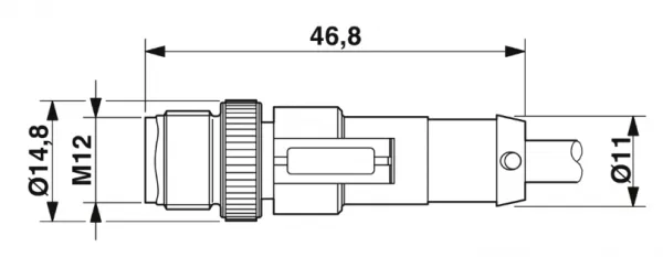 1694884 SAC-3P-M12MS/0,3-PUR/M 8FR-2L Kábel s konek. M12/M8, 3pin/3pin,priamy/uhlový, 0,3m