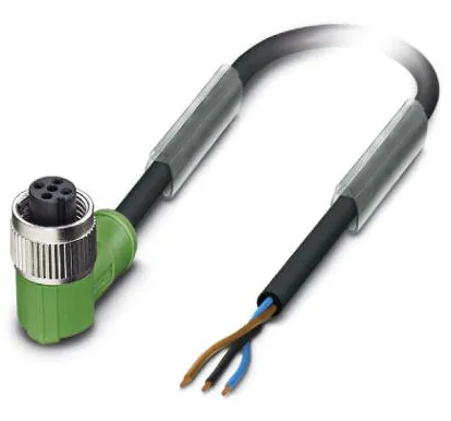 1414553 SAC-3P- 3,0-PVC/M12FR Kábel s konektorom M12 /3pin/uhlový /voľný koniec kábla, 3m