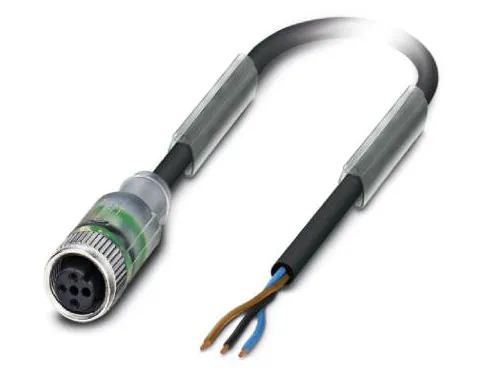 1694185 SAC-3P- 1,5-PUR/M12FS-2L Kábel s konek. M12/3pin/priamy /voľný koniec kábla, 1,5m