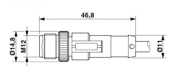 1681583 SAC-5P-M12MS/0,3-PUR/M12FS Kábel s konek. M12/M12, 5pin/5pin,priamy/priamy, 0,3m