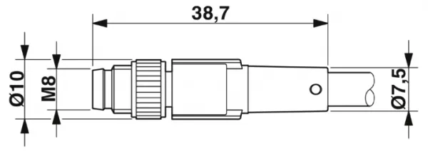 1415877 SAC-3P-M 8MS/ 0,3-PVC/M 8FS Kábel s konek. M8/M8, 3pin/3pin,priamy/priamy, 0,3m