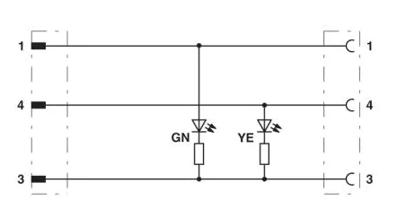 1415523 SAC-3P-M12MS/ 1,5-PVC/M12FR-2L Kábel s konek. M12/M12,3pin/3pin,priamy/uhlový 1,5m