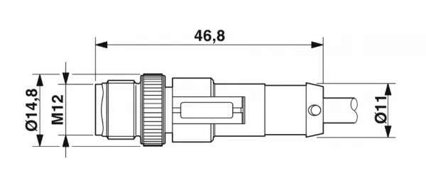 1415675 SAC-5P-M12MS/1,5-PVC Kábel s konektorom M12/5pin/priamy /voľný koniec kábla, 1,5m