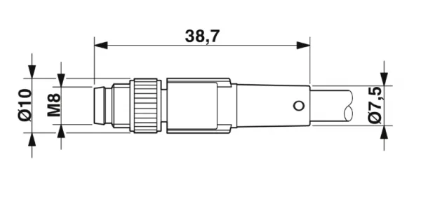 1415545 SAC-4P-M 8MS/10,0-PVC Kábel s konektorom M8/4pin/priamy /voľný koniec kábla, 10m