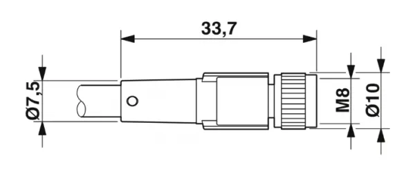 1668797 SAC-3P-M12MS/0,3-PUR/M 8FS Kábel s konek. M12/M8, 3pin/3pin,priamy/priamy, 0,3m