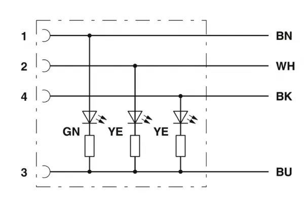 1668519 SAC-4P-M12MS/0,3-PUR/M12FR-3L Kábel s konek. M12/M12, 4pin/4pin,priamy/uhlový,0,3m
