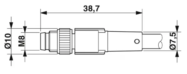 1415899 SAC-3P-M 8MS/3,0-PVC/M 8FR-2L Kábel s konek. M8/M8, 3pin/3pin,priamy/uhlový, 3m