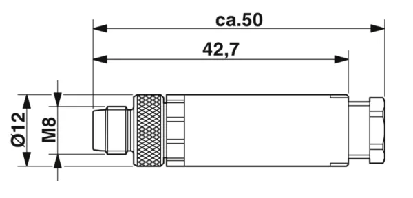 1501265 SACC-M 8MS-4CON-M-SW, Konektor M8/4pin/priamy/zástrčka