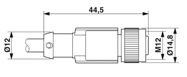 1694198 SAC-3P- 3,0-PUR/M12FS-2L Kábel s konektorom M12/3pin/priamy /voľný koniec kábla,3m