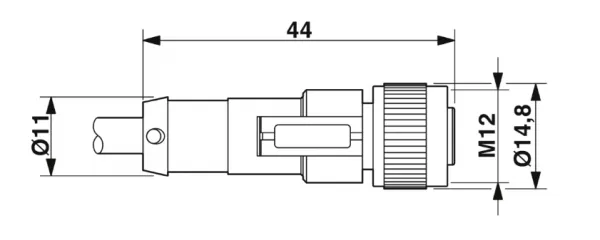 1682333 SAC-3P-M 8MS/3,0-PUR/M12FS Kábel s konekt. M8/M12, 3pin/3pin,priamy/priamy,3m