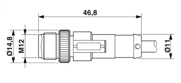1415613 SAC-4P-M12MS/ 1,5-PVC/M12FS Kábel s konek. M12/M12, 4pin/4pin,priamy/priamy, 1,5m