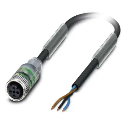 1694198 SAC-3P- 3,0-PUR/M12FS-2L Kábel s konektorom M12/3pin/priamy /voľný koniec kábla,3m