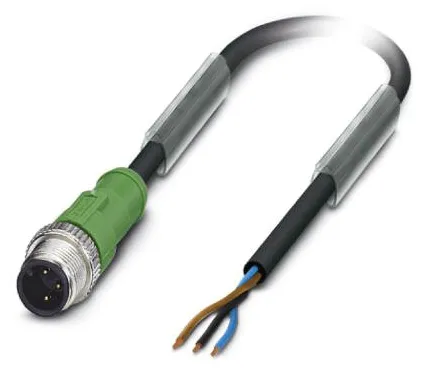 1668027 SAC-3P-M12MS/3,0-PUR Kábel s konektorom M12 /3pin/priamy /voľný koniec kábla, 3m