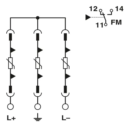 2801161 VAL-MS-T1/T2 1000DC-PV/2+V-FM - Zvodič blesku/prepätia typ 1/2