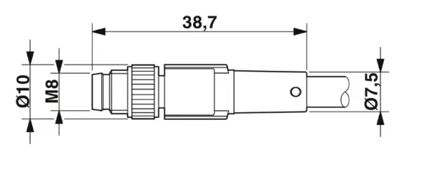 1682333 SAC-3P-M 8MS/3,0-PUR/M12FS Kábel s konekt. M8/M12, 3pin/3pin,priamy/priamy,3m
