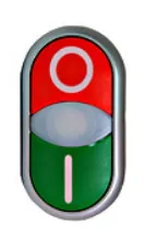 M22-DDL-GR-X1/X0
 216700 Dvojité tlačidlo vratné, podsvietené, zelené/červené “1/0”
