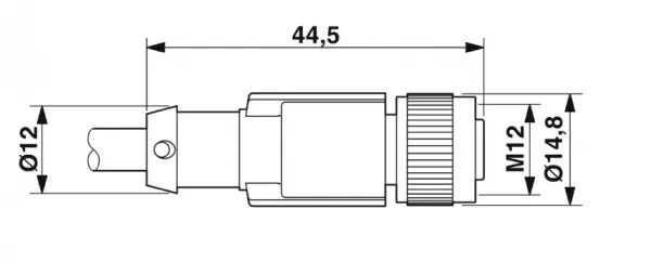 1694787 SAC-3P- 5,0-PUR/M12FS-2L Kábel s konek. M12/3pin/priamy /voľný koniec kábla, 5m