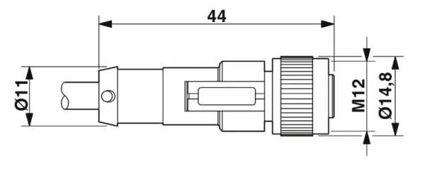 1403486 SAC-3P-10,0-PVC/M12FS Kábel s konektorom M12 /3pin/priamy /voľný koniec kábla, 10m