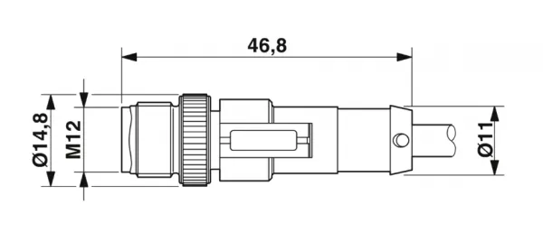 1415677 SAC-5P-M12MS/5,0-PVC Kábel s konektorom M12/5pin/priamy /voľný koniec kábla, 5m