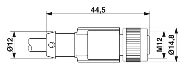 1414561 SAC-3P- 3,0-PVC/M12FS-2L Kábel s konektorom M8/3pin/priamy /voľný koniec kábla, 3m