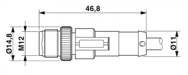 1668030 SAC-3P-M12MS/5,0-PUR Kábel s konektorom M12 /3pin/priamy /voľný koniec kábla, 5m