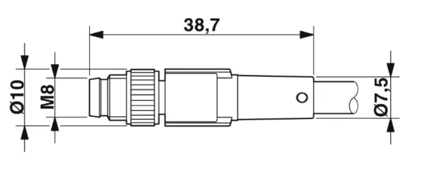 1681949 SAC-3P-M 8MS/0,3-PUR/M 8FR Kábel s konektorom M8/M8, 3pin/3pin,priamy/uhlový, 0,3m