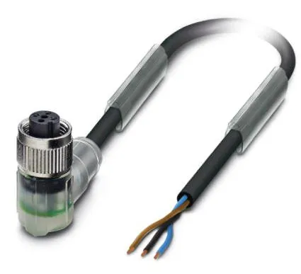 1414573 SAC-3P- 3,0-PVC/M12FR-2L Kábel s konek. M12/3pin, uhlový /voľný koniec kábla, 3m