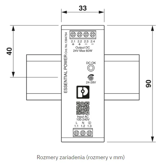 1394764 PS-EE-2G/1AC/24DC/60W/SC - Napájací zdroj