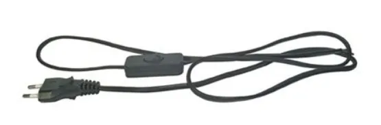 Flexo šnúra s vypínačom pvc S09272 2x0,75mm/2m, priama vidlica čierna