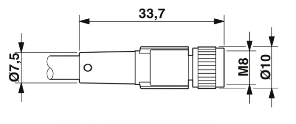 1415535 SAC-3P-M12MR/0,6-PVC/M 8FS Kábel s konektorom M12/M8 3pin/3pin,uhlový/priamy, 0,6m