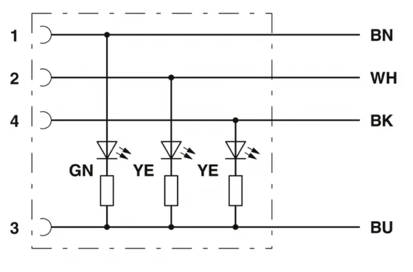 1415647 SAC-4P-M12MR/0,6-PVC/M12FR-3L Kábel s konek. M12/M12, 4pin/4pin,uhlový/uhlový,0,6m