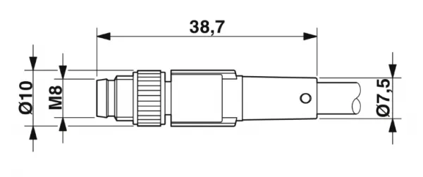1681677 SAC-3P-M 8MS/3,0-PUR Kábel s konektorom M8/3pin/priamy /voľný koniec kábla, 3m