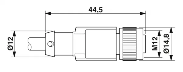 1694790 SAC-3P-10,0-PUR/M12FS-2L Kábel s konek. M12/3pin/priamy /voľný koniec kábla, 10m