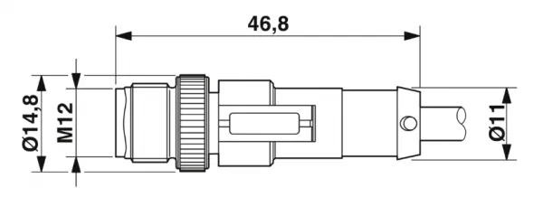 1682566 SAC-3P-M12MS/10,0-PUR Kábel s konektorom M12/3pin/priamy /voľný koniec kábla, 10m