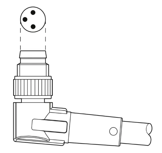 1682391 SAC-3P-M 8MR/0,6-PUR/M12FS Kábel s konek.M8/M12, 3pin/3pin,uhlový/priamy, 0,6m