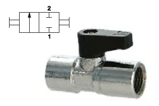 HC090018 Guľový ventil mini vnu/vnu. závit, 2xG1/8