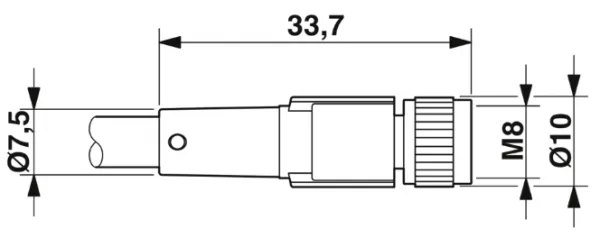 1415883 SAC-3P-M 8MR/1,5-PVC/M 8FS Kábel s konektorom M8/M8, 3pin/3pin,uhlový/priamy, 1,5m
