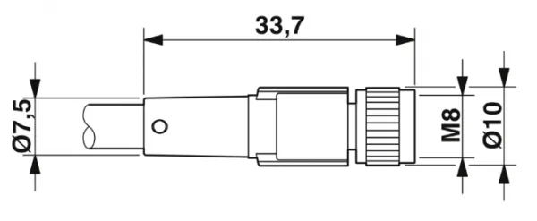 1415870 SAC-3P- 1,5-PVC/M 8FS Kábel s konektorom M8 /3pin/priamy /voľný koniec kábla, 1,5m