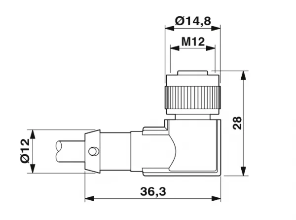 1668548 SAC-4P-M12MS/3,0-PUR/M12FR-3L Kábel s konek. M12/M12, 4pin/4pin,priamy/uhlový, 3m