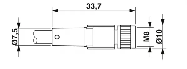 1668823 SAC-3P-M12MS/3,0-PUR/M 8FS Kábel s konektorom M12/M8, 3pin/3pin,priamy/priamy, 3m