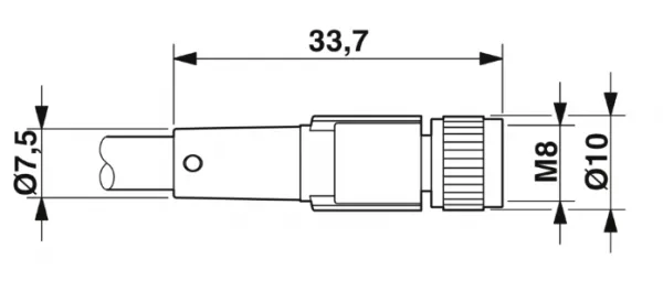 1415536 SAC-3P-M12MR/1,5-PVC/M 8FS Kábel s konektorom M12/M8 3pin/3pin,uhlový/priamy, 1,5m
